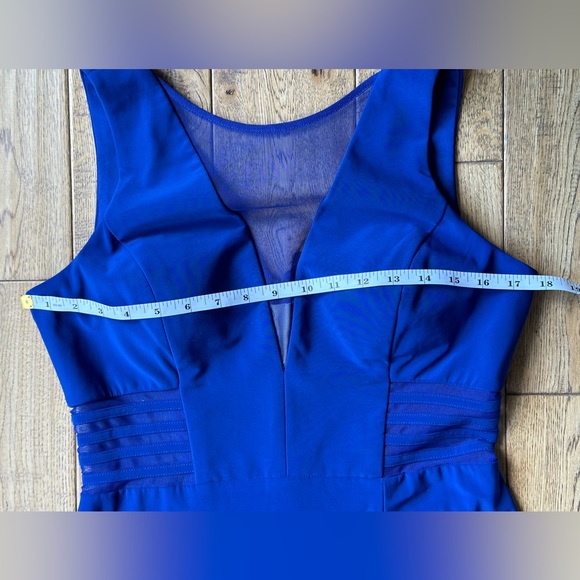 Morgan & Co. Royal Blue Long Special Occasion Dress Juniors 13 - Picture 9 of 12